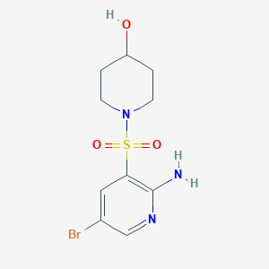 molecular formula C10H14BrN3O3S B13984909 1-(2-Amino-5-bromopyridin-3-yl)sulfonylpiperidin-4-ol 