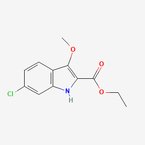 molecular formula C12H12ClNO3 B13985025 Ethyl 6-chloro-3-methoxy-1H-indole-2-carboxylate CAS No. 153501-27-0