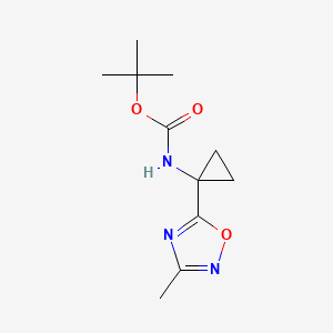molecular formula C11H17N3O3 B1398536 叔丁基(1-(3-甲基-1,2,4-恶二唑-5-基)环丙基)氨基甲酸酯 CAS No. 1159736-56-7
