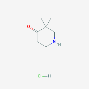 molecular formula C7H14ClNO B1398545 3,3-二甲基哌啶-4-酮盐酸盐 CAS No. 648921-37-3