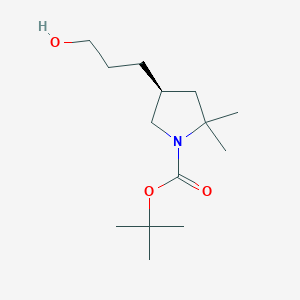 Tert-butyl (4S)-4-(3-hydroxypropyl)-2,2-dimethyl-pyrrolidine-1-carboxylate