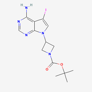 tert-butyl 3-(4-amino-5-iodo-7H-pyrrolo[2,3-d]pyrimidin-7-yl)azetidine-1-carboxylate