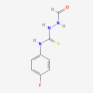 molecular formula C8H8FN3OS B1398553 1-甲酰基-4-(4-氟苯基)硫代氨基脲 CAS No. 457609-53-9