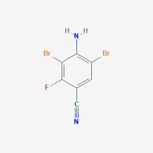 molecular formula C7H3Br2FN2 B13985593 4-Amino-3,5-dibromo-2-fluorobenzonitrile 