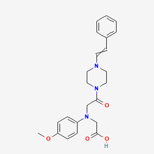 molecular formula C23H27N3O4 B1398561 2-(4-Methoxy-N-[2-oxo-2-[4-(2-phenylethenyl)piperazin-1-yl]ethyl]anilino)acetic acid CAS No. 1142205-54-6