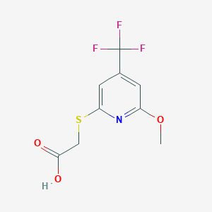 molecular formula C9H8F3NO3S B1398562 (6-Methoxy-4-(trifluoromethyl)pyridin-2-ylsulfanyl)acetic acid CAS No. 1053657-58-1