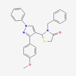 3-benzyl-2-[3-(4-methoxyphenyl)-1-phenyl-1H-pyrazol-4-yl]-1,3-thiazolidin-4-one