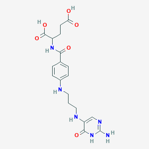 molecular formula C19H24N6O6 B13985751 2-[[4-[3-[(2-amino-6-oxo-1H-pyrimidin-5-yl)amino]propylamino]benzoyl]amino]pentanedioic acid CAS No. 5786-81-2