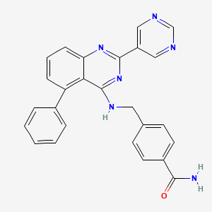 4-[[(5-Phenyl-2-pyrimidin-5-ylquinazolin-4-yl)amino]methyl]benzamide