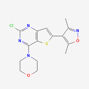 4-[2-Chloro-6-(3,5-dimethyl-1,2-oxazol-4-yl)thieno[3,2-d]pyrimidin-4-yl]morpholine