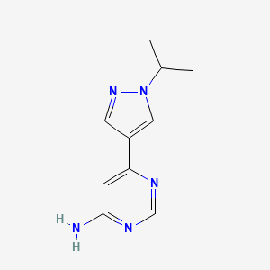 molecular formula C10H13N5 B13985861 6-(1-Isopropyl-1H-pyrazol-4-yl)pyrimidin-4-amine 