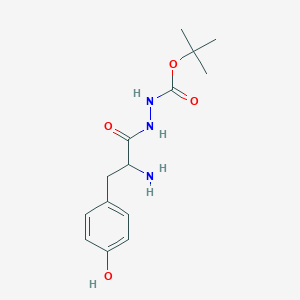 molecular formula C14H21N3O4 B13985877 tert-butyl N-[[2-amino-3-(4-hydroxyphenyl)propanoyl]amino]carbamate CAS No. 2899-24-3