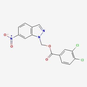 molecular formula C15H9Cl2N3O4 B13985892 (6-Nitro-1h-indazol-1-yl)methyl 3,4-dichlorobenzoate CAS No. 27225-66-7