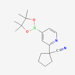 molecular formula C17H23BN2O2 B13985912 1-[4-(4,4,5,5-Tetramethyl-1,3,2-dioxaborolan-2-yl)pyridin-2-yl]cyclopentane-1-carbonitrile 