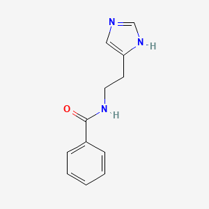 molecular formula C12H13N3O B13985961 Histamine, N-benzoyl- CAS No. 29677-71-2