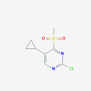 molecular formula C8H9ClN2O2S B13985963 2-Chloro-5-cyclopropyl-4-(methylsulfonyl)pyrimidine 