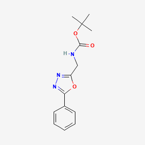 B1398597 2-Tert-butyloxycarbonylaminomethyl-5-phenyl-[1,3,4]oxadiazole CAS No. 1053656-52-2