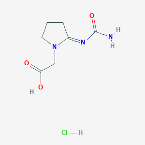 molecular formula C7H12ClN3O3 B139860 2-((Aminocarbonyl)imino)-1-pyrrolidineacetic acid monohydrochloride CAS No. 151602-30-1
