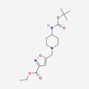 Ethyl 5-(4-tert-butoxycarbonylaminopiperidin-1-ylmethyl)isoxazole-3-carboxylate
