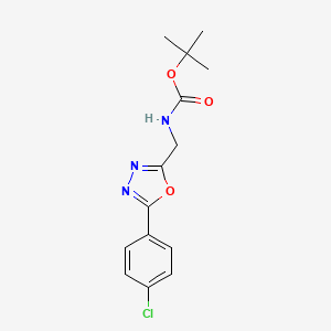 molecular formula C14H16ClN3O3 B1398609 2-叔丁氧羰基氨基甲基-5-(4-氯苯基)-[1,3,4]恶二唑 CAS No. 1030011-81-4
