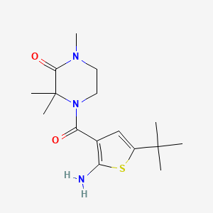 4-(2-Amino-5-tert-butylthiophene-3-carbonyl)-1,3,3-trimethylpiperazin-2-one