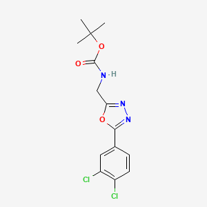 molecular formula C14H15Cl2N3O3 B1398627 2-叔丁氧羰基氨基甲基-5-(3,4-二氯苯基)-[1,3,4]恶二唑 CAS No. 1053656-61-3