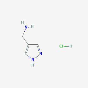 molecular formula C4H8ClN3 B1398630 (1H-Pyrazol-4-yl)methanamine hydrochloride CAS No. 1196153-79-3