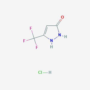 molecular formula C4H4ClF3N2O B1398634 5-Trifluoromethyl-2H-pyrazol-3-ol hydrochloride CAS No. 866496-24-4