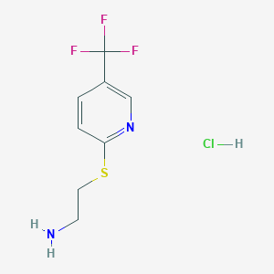 molecular formula C8H10ClF3N2S B1398635 2-(5-Trifluoromethyl-pyridin-2-ylsulfanyl)-ethylamine; hydrochloride CAS No. 1208081-88-2