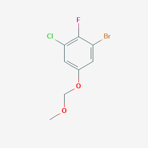 molecular formula C8H7BrClFO2 B13986377 1-Bromo-3-chloro-2-fluoro-5-(methoxymethoxy)benzene 