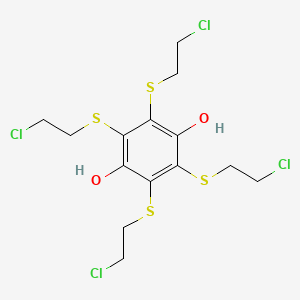 2,3,5,6-Tetrakis[(2-chloroethyl)sulfanyl]benzene-1,4-diol