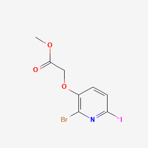 molecular formula C8H7BrINO3 B13986443 Methyl 2-((2-bromo-6-iodopyridin-3-yl)oxy)acetate 