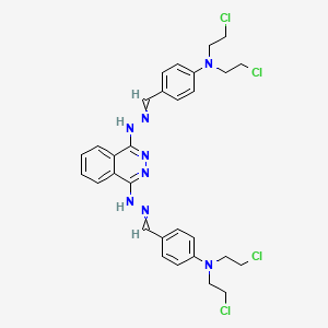 molecular formula C30H32Cl4N8 B13986461 1-N,4-N-bis[[4-[bis(2-chloroethyl)amino]phenyl]methylideneamino]phthalazine-1,4-diamine CAS No. 27818-66-2