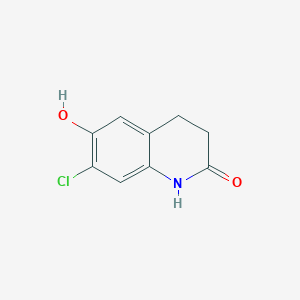 molecular formula C9H8ClNO2 B13986500 7-chloro-6-hydroxy-3,4-dihydro-1H-quinolin-2-one 