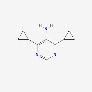 molecular formula C10H13N3 B13986507 4,6-Dicyclopropylpyrimidin-5-amine 