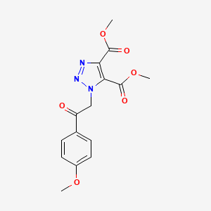 molecular formula C15H15N3O6 B1398670 4,5-二甲基 1-[2-(4-甲氧基苯基)-2-氧代乙基]-1H-1,2,3-三唑-4,5-二甲酸酯 CAS No. 1350929-61-1