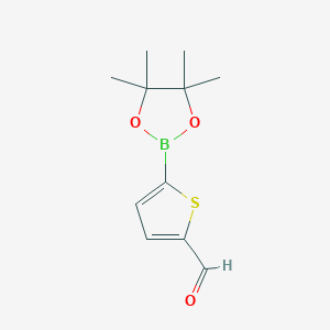 molecular formula C11H15BO3S B1398671 5-(4,4,5,5-四甲基-1,3,2-二恶杂硼烷-2-基)噻吩-2-甲醛 CAS No. 1040281-83-1
