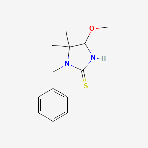 molecular formula C13H18N2OS B13986716 1-Benzyl-4-methoxy-5,5-dimethylimidazolidine-2-thione CAS No. 63547-72-8