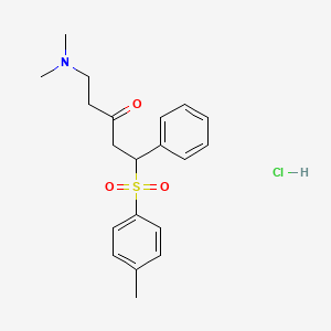 molecular formula C20H26ClNO3S B13986728 5-(Dimethylamino)-1-(4-methylphenyl)sulfonyl-1-phenylpentan-3-one;hydrochloride CAS No. 58187-55-6