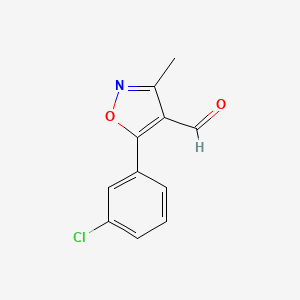 molecular formula C11H8ClNO2 B1398675 5-(3-氯苯基)-3-甲基异恶唑-4-甲醛 CAS No. 1208081-72-4