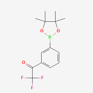 molecular formula C14H16BF3O3 B1398683 2,2,2-三氟-1-(3-(4,4,5,5-四甲基-1,3,2-二氧戊硼烷-2-基)苯基)乙酮 CAS No. 631909-42-7
