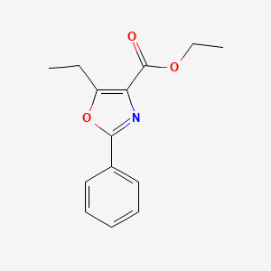 molecular formula C14H15NO3 B13986836 Ethyl 5-ethyl-2-phenyl-4-oxazolecarboxylate CAS No. 344349-73-1