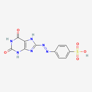 molecular formula C11H8N6O5S B13986868 4-[2-(2,6-Dioxopurin-8-yl)hydrazinyl]benzenesulfonic acid CAS No. 75056-38-1