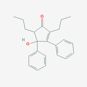 molecular formula C23H26O2 B13986912 4-Hydroxy-3,4-diphenyl-2,5-dipropylcyclopent-2-en-1-one CAS No. 6322-24-3