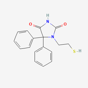 molecular formula C17H16N2O2S B13986924 5,5-Diphenyl-1-(2-sulfanylethyl)imidazolidine-2,4-dione CAS No. 62476-41-9