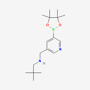molecular formula C17H29BN2O2 B1398695 2,2-dimethyl-N-((5-(4,4,5,5-tetramethyl-1,3,2-dioxaborolan-2-yl)pyridin-3-yl)methyl)propan-1-amine CAS No. 919347-21-0