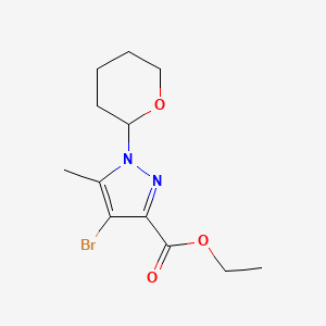 molecular formula C12H17BrN2O3 B13986974 Ethyl 4-bromo-5-methyl-1-tetrahydropyran-2-yl-pyrazole-3-carboxylate 