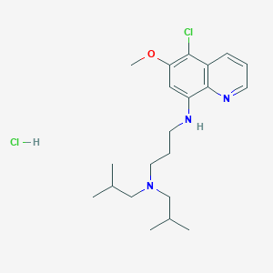 molecular formula C21H33Cl2N3O B13986981 N-(5-chloro-6-methoxyquinolin-8-yl)-N',N'-bis(2-methylpropyl)propane-1,3-diamine;hydrochloride CAS No. 5431-67-4