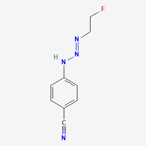 molecular formula C9H9FN4 B13986989 Benzonitrile, 4-[3-(2-fluoroethyl)-1-triazenyl]- CAS No. 78604-18-9