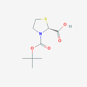 molecular formula C9H15NO4S B139870 (r)-3-(叔丁氧羰基)噻唑烷-2-羧酸 CAS No. 125471-00-3